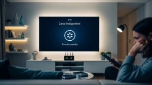 IPTV não funciona na Smart TV mostrando erro de conexão e canais indisponíveis