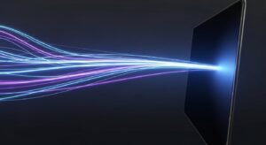 Ilustração de fluxo de dados digital rápido e estável para evitar buffering