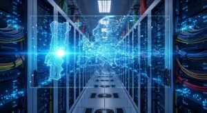 Centro de dados com servidores que suportam infraestrutura de IPTV premium em Portugal