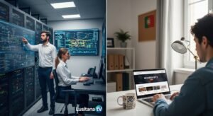 Comparação visual entre fornecedor IPTV direto com servidores profissionais e revendedor operando de casa.